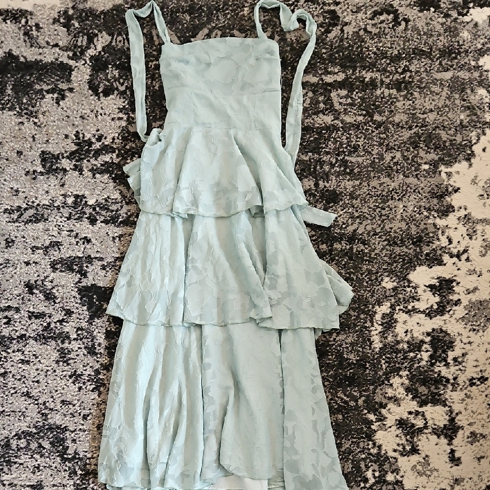 Hello Molly The Alix Light GrennTiered Maxi Dress